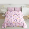 thumbnail image 2 of Homewish Retro Rustic Flower Queen Comforter Set,Cartoon Floral Daisy Bedding Sets,Pink Purple Bedding Comforter Set For Girl Kids,Microfiber Bedroom Decor Reversible,3 Pieces, 2 of 8