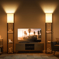 thumbnail image 2 of SUNMORY 63'' Floor Lamps with Shelves, Home Standing  Lamp, Include 1000 Lumens Lighting Bulbs, Shelf Floor Lamp, Black Floor Lamps for Living Room, Bedroom, Lamp with Storage Dustproof, UL Certified, 2 of 26