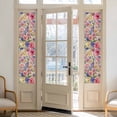 thumbnail image 2 of Purple Pink Floral Window Privacy Film, Spring Farmhouse Country Vintage Flower Static Cling UV Sun Blocking Heat Control Window Tint Day and Night, Non-Adhesive One Way Privacy Cover 17.7''x78.7'', 2 of 7