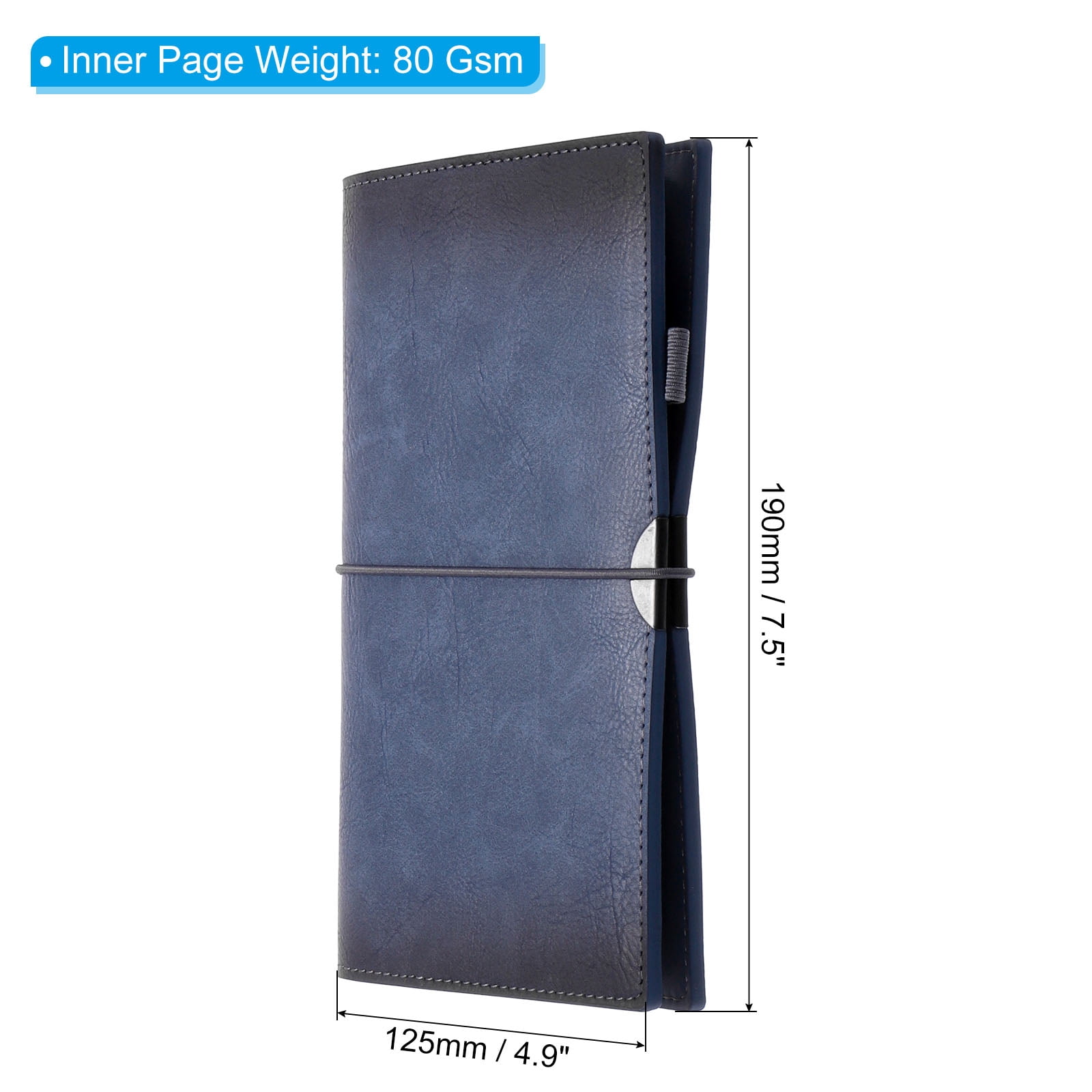 Unique Bargains PU Leather Binder Journal, Refillable Personal Planner Organizer Blue
