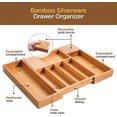 thumbnail image 4 of Expandable Silverware Organizer - Bamboo Kitchen Drawer Organizer, Utensil Holder - Drawer Organization and Storage in Kitchen, Bathroom or Bedroom, 4 of 9