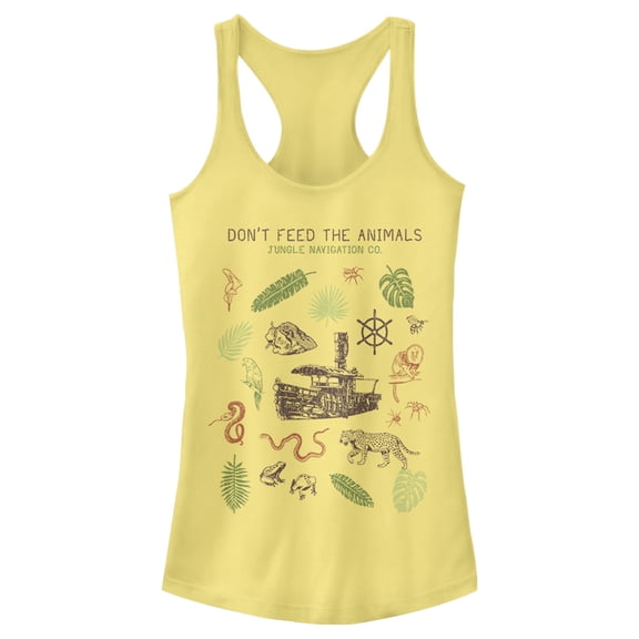 Junior's Jungle Cruise Don't Feed The Animals  Racerback Tank Top Banana X Small