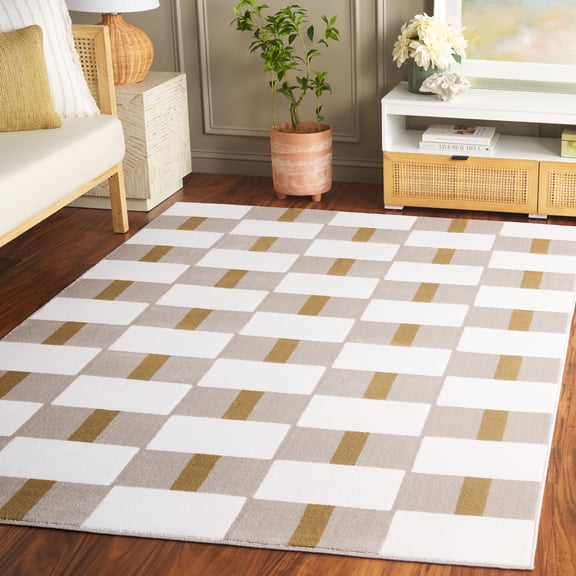 Safavieh Groove Keane Geometric Area Rug, Ivory/Gold, 8' x 10'