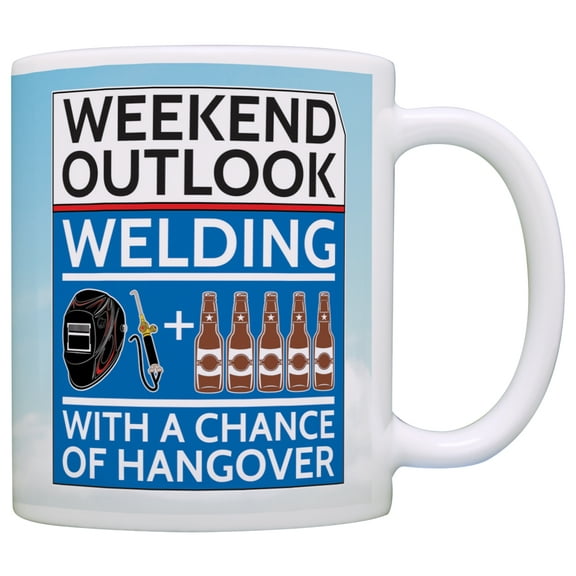 ThisWear Welder Mug Outlook Welding with a Chance of Hangover Drinking Mug Coffee Mug Clouds