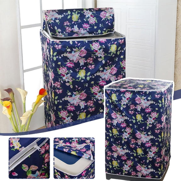 HAVELOR Washing Machine Cover, 21.7 x 22.8 x 34.3 in, Waterproof & Sun-Protective Fabric, For Top-Load Laundry Appliances(Pentagonal flowerL,1pcs)