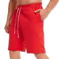 thumbnail image 2 of MRULIC mens shorts Men Summer Casual Athletic Beach Shorts Solid Drawstring Sports Workout Shorts With Pockets Men Casual Shorts Red + L, 2 of 9