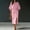 Pink, variant on Women's 2 Piece Set, Batwing Sleeve Round Neck Top and High Waist Slit Midi Skirt, Elegant Orange Outfit for Office or Business, 2026 New Limited-time Offer