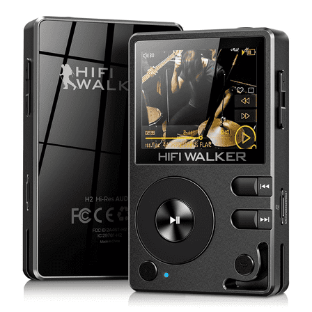 HIFI WALKER H2 Hi-Res MP3 Player, Bluetooth 5.2 Wifi, Lossless DAC DSD, 64GB Black