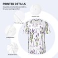 thumbnail image 3 of KLL Lavender Flowers for Men's Baseball Shirts,Short Sleeve Casual Shirts Button Down Shirt for Men Beach Summer Wedding Shirt-4X-Large, 3 of 7