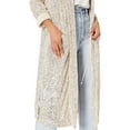 thumbnail image 5 of Steve Madden Women’s Show Stopper Long Glitter Coat, Silver, Large, 5 of 5