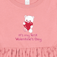 thumbnail image 4 of Inktastic It's My First Valentine's Day Girls Baby Dress, 4 of 5