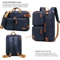 thumbnail image 2 of CoolBELL Convertible Backpack Messenger Bag Shoulder Bag Laptop Case Handbag Business Briefcase Multi-Functional Travel Rucksack Fits 17.3 Inch Laptop for Men/Women (Blue), 2 of 14