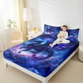 thumbnail image 4 of Manfei Dragon Bed Sheets,Western Fantasy Theme King Sheets,Dream Purple Blue Sheet Set For Boys Kids,Luxury Bedroom Decor,4pcs, 4 of 7