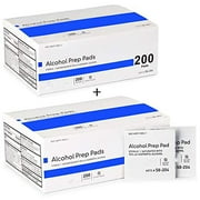 Alcohol Prep Pads, Medium 2-Ply - 400 Alcohol Wipes, Individually wrapped Swabs, Saturated With 70% v/v Isopropyl Alcohol