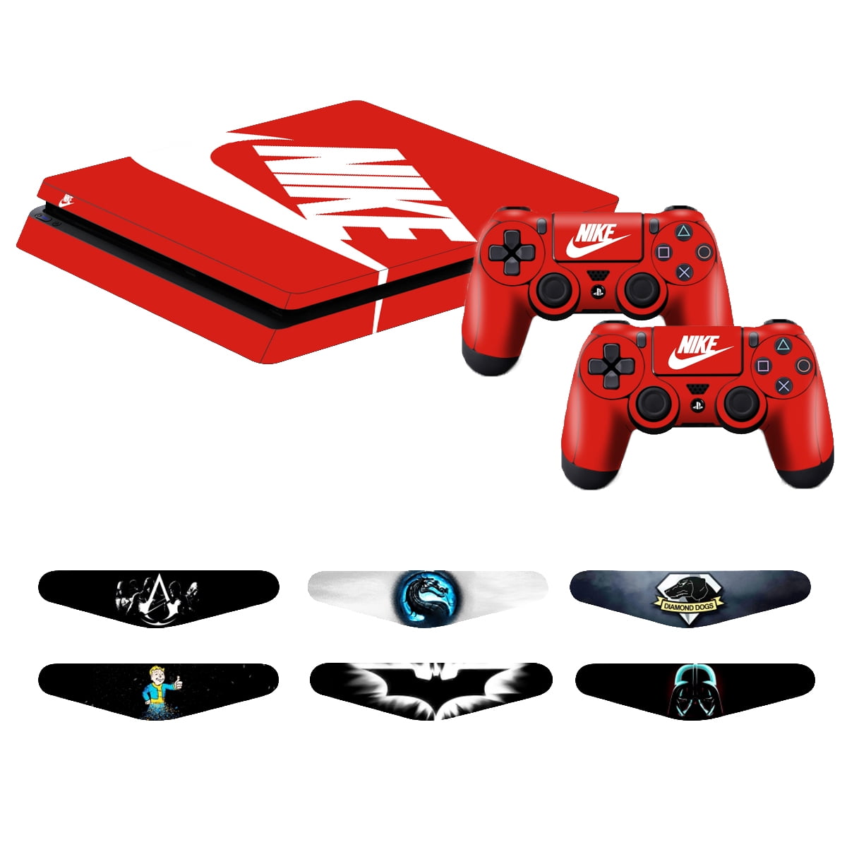 Vinyl Skin for Sony PS4 Console and 2 Dualshock Protective Sticker Cover Decal - Nike Logo -