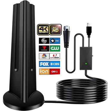 2025 Newest HD TV Antenna up 200 Miles Range-Indoor/Outdoor Antenna Support 4K 1080P All Older TV's & Smart TV, Digital Antenna with Amplifer Signal Booster -18ft Coaxial Cable