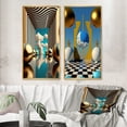 thumbnail image 1 of Designart "Infinity of Golden Spheres II" Modern Abstract Framed Wall Art Set Of 2 - Traditional Yellow Frame Gallery Set For Office Decor, 1 of 6