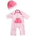 thumbnail image 1 of JC Toys | Berenguer Boutique | La Baby Doll Outfit | 2 Piece Hot Pink Striped Onesie|Washable| Ages 2+ | Fits Dolls 14- 18, 1 of 4