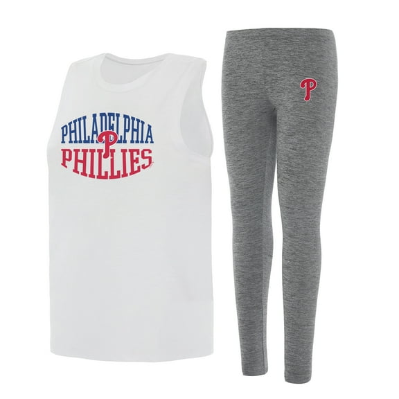 Women's Concepts Sport Charcoal/White Philadelphia Phillies Contend Tank & Leggings Set