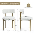 thumbnail image 6 of Homhum Mid-Century Modern Dining Chairs Set of 4, Upholstered Boucle Chairs, Indoor, White/Gold, 6 of 7