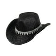 thumbnail image 2 of yuksok Western Cowboy Hat Retro Cowgirl Hat for Role Playing Festival Black, 2 of 9