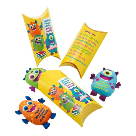 Stuffed Study Buddy Monsters in Containers - 12 pieces