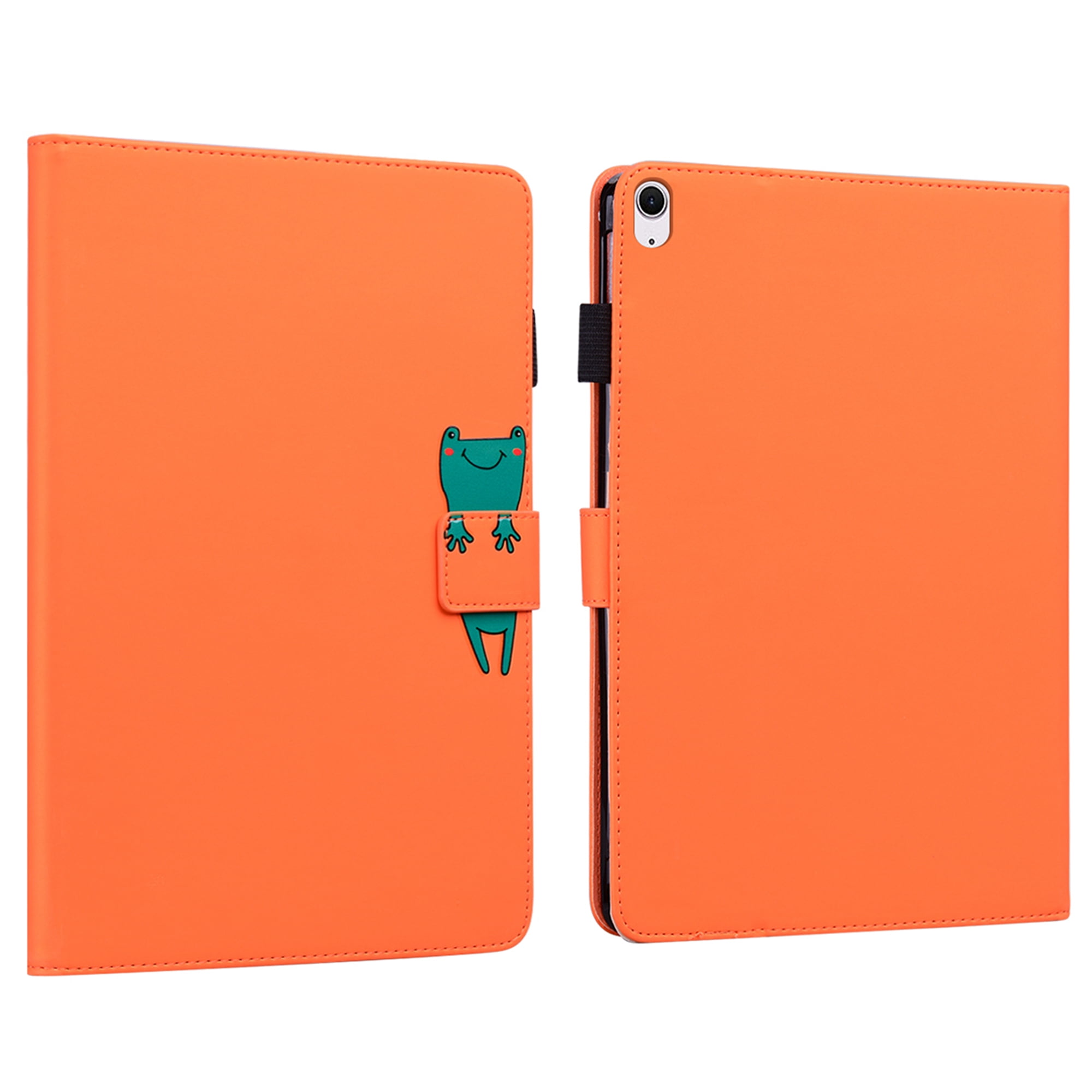 Dteck Folio Case for iPad Air 13-inch (M3/M2) 2025/2024, Multi-Angle Viewing Protective Stand Cover with Pencil Holder & Card Holder,Orange