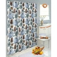 thumbnail image 5 of Blue Pumpkin Shower Curtain Set ，Waterproof Fabric Shower Curtains Pine Cone Watercolor Maple Leaf White Wood Shower Curtains for Bathroom,Bathroom Decor 36"x78", 5 of 7