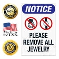 thumbnail image 7 of Please Remove All Jewelry Sign, OSHA Sign, 24x36 Corrugated Plastic, 7 of 7