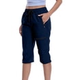 thumbnail image 2 of BUIGTTKLOP Women's Capri Pants Lightweight Quick Dry Cargo Hiking Capris Travel Casual Cropped Pants Zipper Pockets, 2 of 6