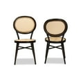thumbnail image 2 of Baxton Studio Thalia Mid-Century Modern Dark Brown Finished Metal and Synthetic Rattan 2-Piece Outdoor Dining Chair Set, 2 of 7