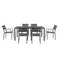 thumbnail image 2 of Pangea Home Miami 7-piece Modern Aluminum Frame Patio Dining Set in Gray, 2 of 6