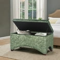 thumbnail image 2 of Homebeez 29.8" Velvet Storage Ottoman Bench Footrest Stool for Bedroom, Green, 2 of 8