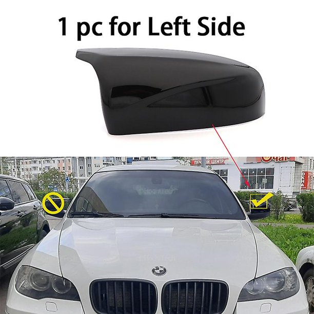 Carbon Fiber Look Glossy Black Rearview Side Mirror Cover Caps Horn Shape For Bmw X5 E70 X6 E71 2008-2013 Accessories