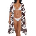 thumbnail image 3 of HELLHERO Polyester Swim Cover Up for Party Long Casual Cow Print, 3 of 6