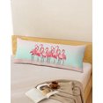 thumbnail image 2 of Pink Flamingo Long Body Pillow Cover 20x60 Inch, Summer Tropical Flamingo Hawaii Animals Decorative Pillowcase with Zipper, Microfiber Pillow Protector, Soft Breathable Long Pillowcases for Women, 2 of 9