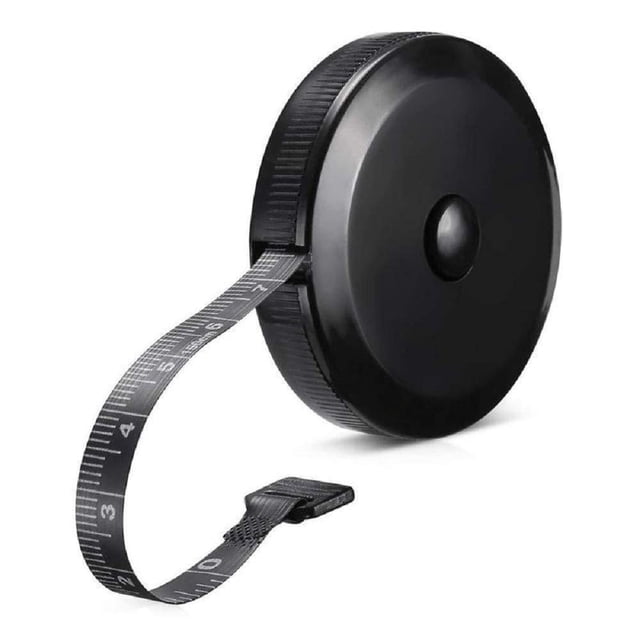 Cinta métrica retráctil GDMINLO de 150 cm, doble escala, negra