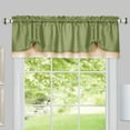 thumbnail image 2 of Collections Etc Darcy Two-Tone Rod Pocket Window Curtain Valance with Pick-Up Accents, Home Décor for Any Room, Green, 2 of 3