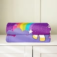 thumbnail image 4 of Girls Unicorn Throw Blanket 40x50 Inch,Kids Lovely Cartoon Magical Unicorn Fleece Blanket,Child Cute Rainbow Stars Flannel Blanker,Kawaii Galaxy Starry Sky Plush Blanket Living Room Decor, 4 of 5