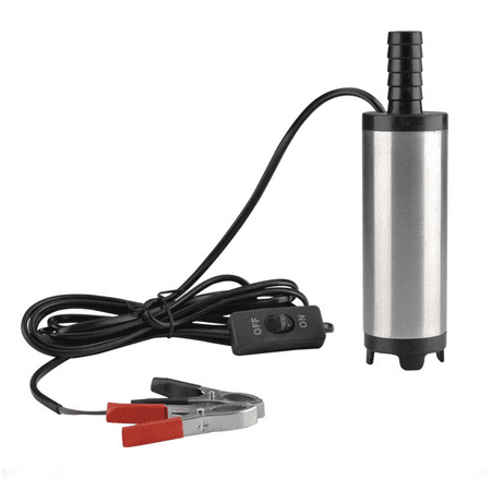 

Toyella 12V 24V DC electric submersible pump for pumping oil water fuel transfer pump Stainless steel shell 12L/min 12 24 V volt 12v battery clip bottom with filter