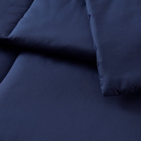 MAINSTAYS ALL IN ONE REVERSIBLE COMFORTER AND SHEET SET- 5 PIECE, TWIN, NAVY