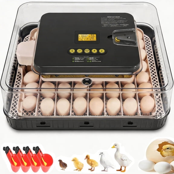 Adnoom 56 Egg Incubator Chicken Incubators for Hatching Eggs with Automatic Egg Turner and Humidity Temp Control, Egg Hatcher Incubator with Egg Candler for Chicken Ducks Bird Quail
