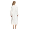 thumbnail image 2 of SWSMCLT Women's Long Sleeve Pajamas Long Nightgown Soft Vintage Princess Loose Lightweight Lace Sleepwear White0315 XX-Large, 2 of 4