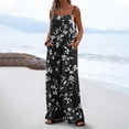 thumbnail image 2 of Yubnlvae Floral Jumpsuits for Women - Boho Wide Leg Rompers with Pockets (Summer Vacation, Casual Beach Overalls) Black L, 2 of 6