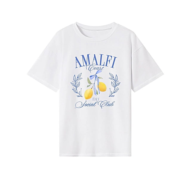 Camiseta para mujer de verano de moda suave cuello redondo camiseta básica para caminar en la playa vacaciones