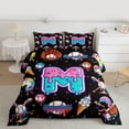 thumbnail image 2 of jejeloiu Baseball Personalized Gifts Twin Comforter Sets,Ice Cream Letter M Bedding Set For Ball Gamer Reversible 2pcs, 2 of 8
