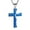 Blue, variant on HZMAN Men's Stainless Steel Jesus Christ Crucifix Cross Lord's Prayer Pendant Necklace (Silver)