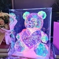 thumbnail image 3 of Xinwanna Teddy Bear Night Light Prismatic Iridescent LED Bear Lamp DIY Assembly Colorful Bunny Lamp for Valentine's Day Gift Bedroom Party Decor (Type A), 3 of 13