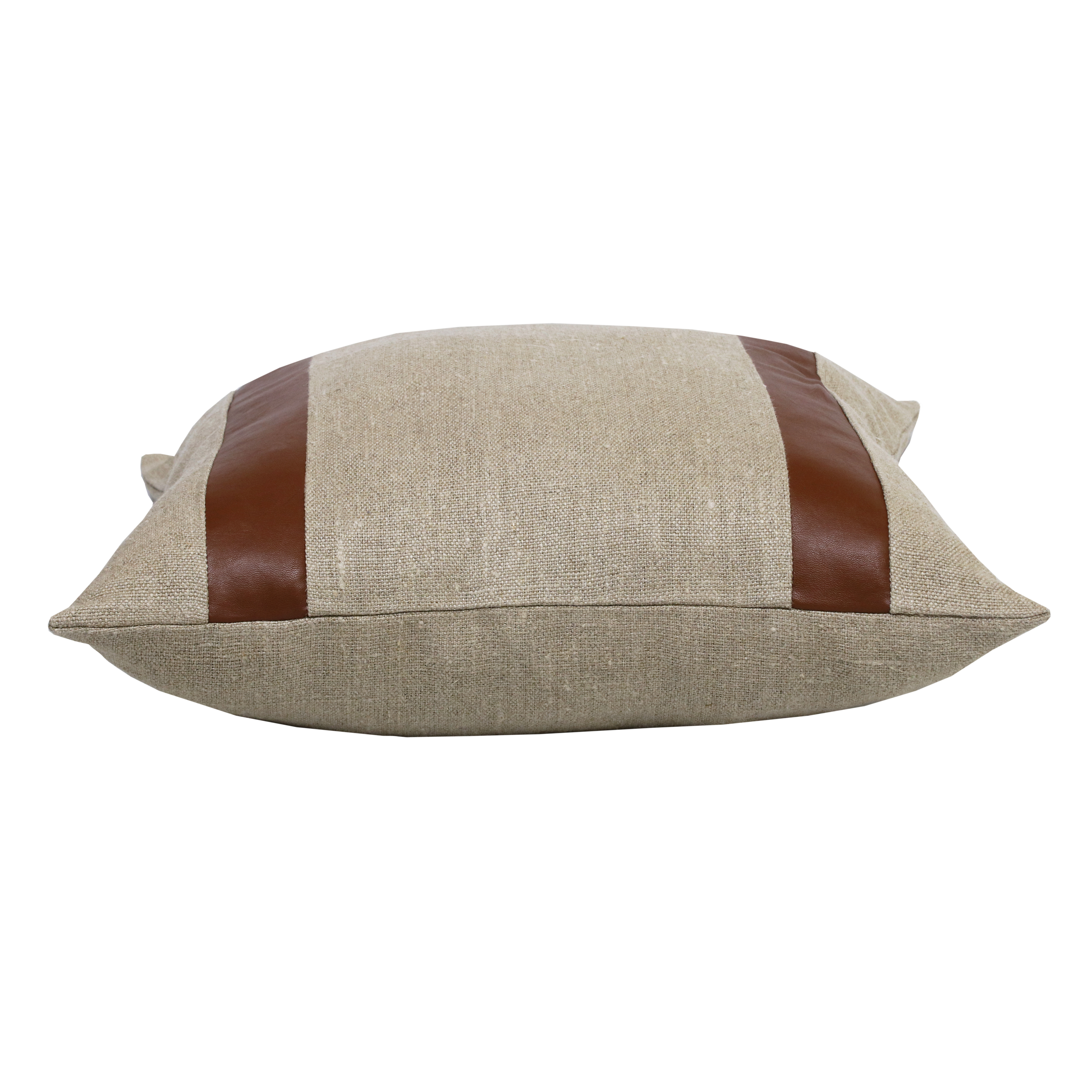 Harlow Hill Faye 20" x 20" Beige/Brown Striped Linen Adult Decorative Throw Pillow Cover