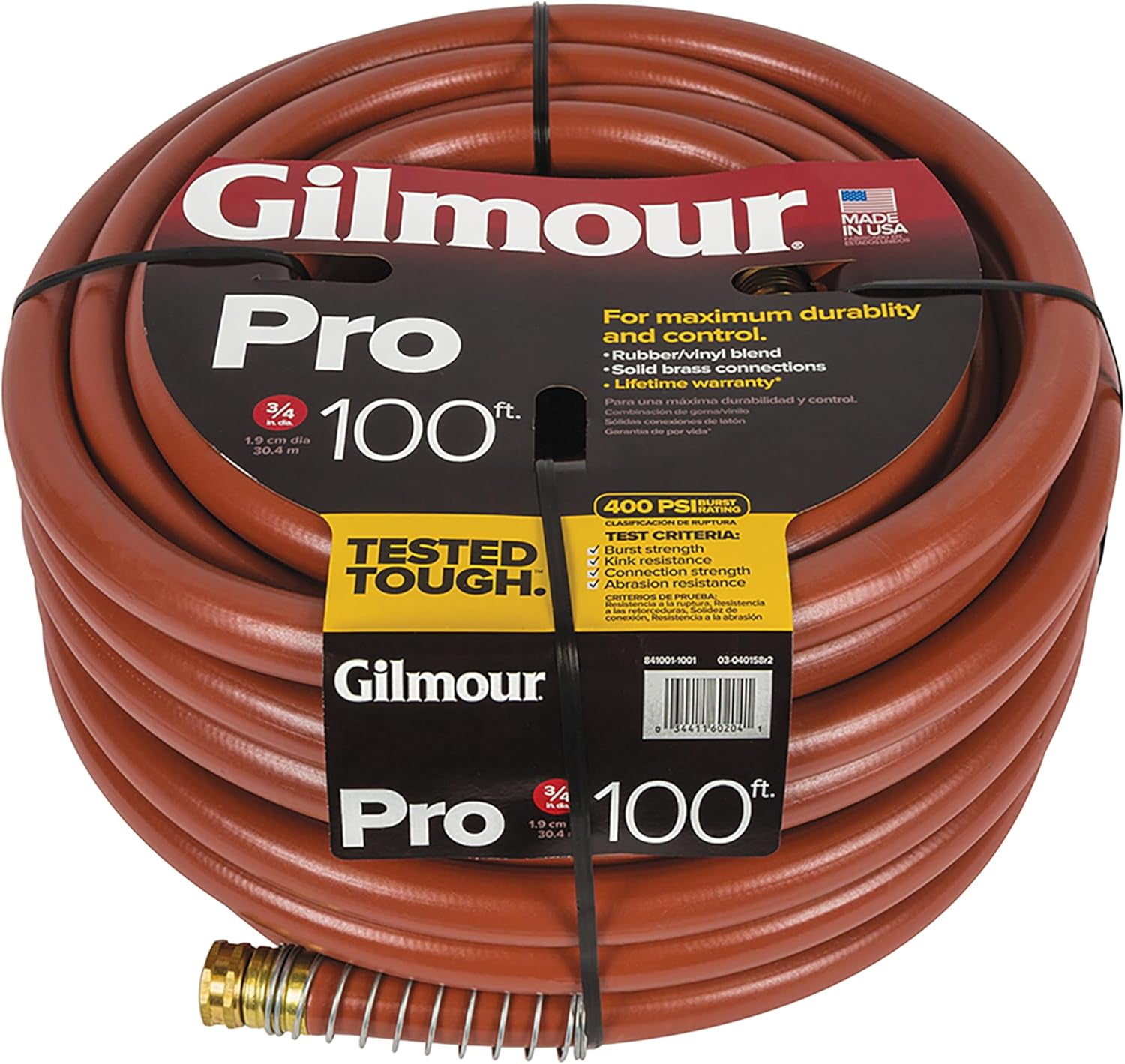Gilmour Pro Commercial 3/4" x 100' Heavy Duty Water Hose, Durable and Kink Resistant 100 ft Garden Hose